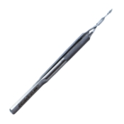 Akahoshi Hybrid Combo Prechopper, For Grades 1-4 Nuclei, Karate Prechop Technique, Designed For Small Incision Surgery, 3mm Max Opening At Incision Site, Scalloped Crescent Shape Tip, Round Handle AE-4286